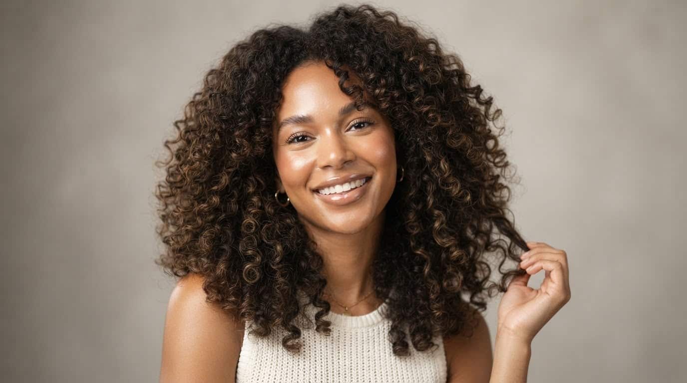 Woman with beautiful defined natural curly hair — best hairstyles for curly hair