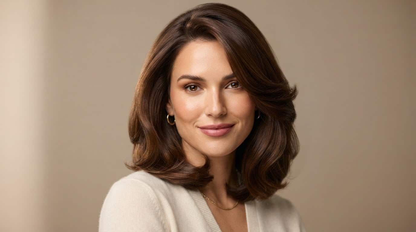 Woman with an elegant hairstyle framing her face — what hairstyle suits my face shape